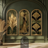 Art Deco herhalingspatroon goud geëmbosseerd Tissuepapier