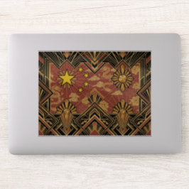 Art Deco Heritage Flag | China | Vintage Decal Sticker