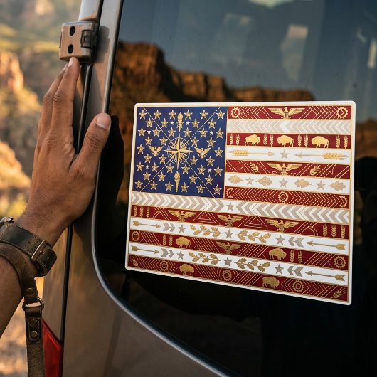 Art Deco Heritage Flag | United States Decal Sticker