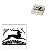 art deco herten rubberstempel (Gestempeld)