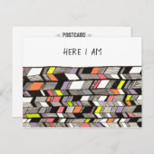 Art Deco Hier houd ik contact Bericht Briefkaart (Voorkant / Achterkant)