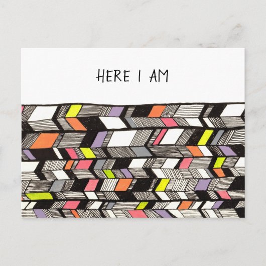 Art Deco Hier houd ik contact Bericht Briefkaart (Voorkant)