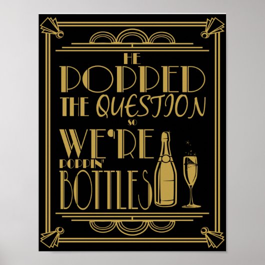 Art Deco "Hij Pop de vraag" Afdrukken Poster (Voorkant)