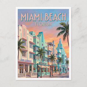 Art Deco Historisch District Miami Beach Florida Briefkaart