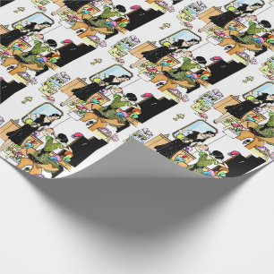 Art Deco Hoedenwinkel Illustratie uit de Jaren 20 Cadeaupapier