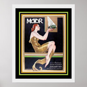 Art Deco Hoesje Motor Magazine 16 x 20 Poster