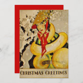 Art Deco Holiday Greeting Feestdagenkaart (Voorkant / Achterkant)