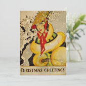 Art Deco Holiday Greeting Feestdagenkaart (Staand voorkant)