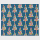 "Art Deco Holiday Tree" Kerstinpakpapier Cadeaupapier (Vlak)