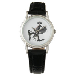Art Deco Hond en Dame eWatch Horloge