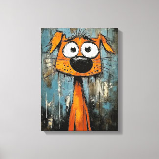 Art Deco Hond Houten Ingelijste Canvas Print