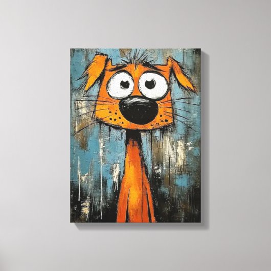 Art Deco Hond Houten Ingelijste Canvas Print (Voorkant)