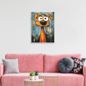 Art Deco Hond Houten Ingelijste Canvas Print (Insitu (Woonkamer))