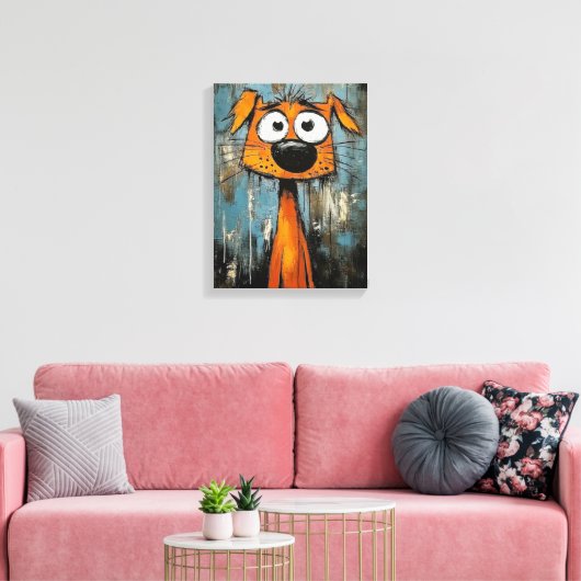 Art Deco Hond Houten Ingelijste Canvas Print (Insitu (Woonkamer))