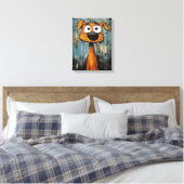 Art Deco Hond Houten Ingelijste Canvas Print (Insitu (Slaapkamer))