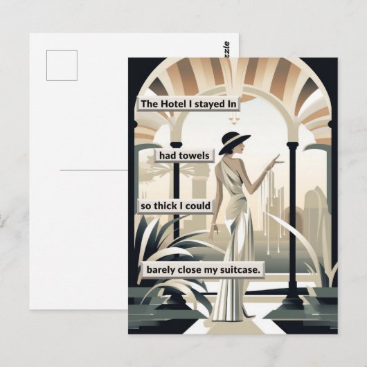  Art Deco Hotel Gast Briefkaart (Voorkant / Achterkant)
