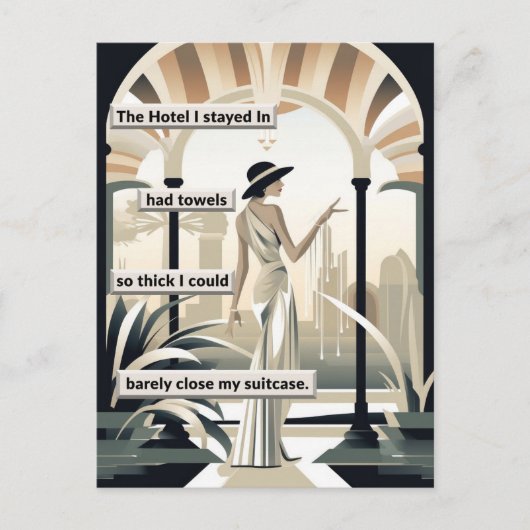  Art Deco Hotel Gast Briefkaart (Voorkant)