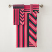 Art Deco Houtskool Roze Abstract Elegant Patroon Bad Handdoek (Insitu)
