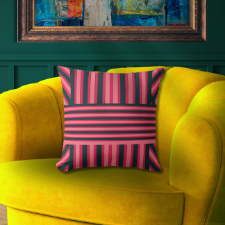 Art Deco Houtskool Roze Abstract Elegant Patroon Kussen