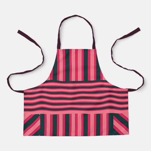 Art Deco Houtskool Roze Abstract Elegant Patroon Schort (Voorkant)