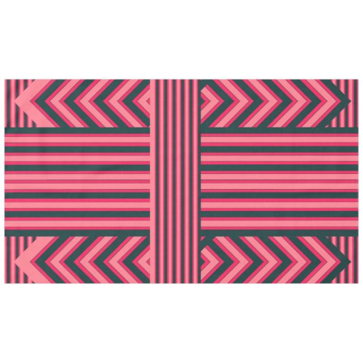 Art Deco Houtskool Roze Abstract Elegant Patroon Tafelkleed (Voorkant (Horizontaal))