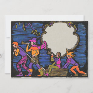 Art Deco-houtsnijstijl Kerstmannen