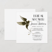 Art Deco Hummingbird Bridal Shower Invitations Kaart (Voorkant / Achterkant)