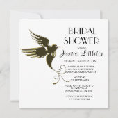 Art Deco Hummingbird Bridal Shower Invitations Kaart (Voorkant)