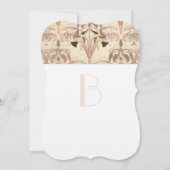 Art Deco Hummingbirds Peachy Roos Quartz Bruiloft Kaart (Achterkant)