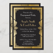 Art Deco huwelijksuitnodigingen Verloving Gatsby Kaart (Voorkant / Achterkant)