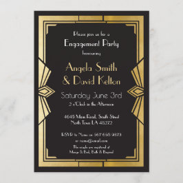 Art Deco huwelijksuitnodigingen Verloving Gatsby Kaart