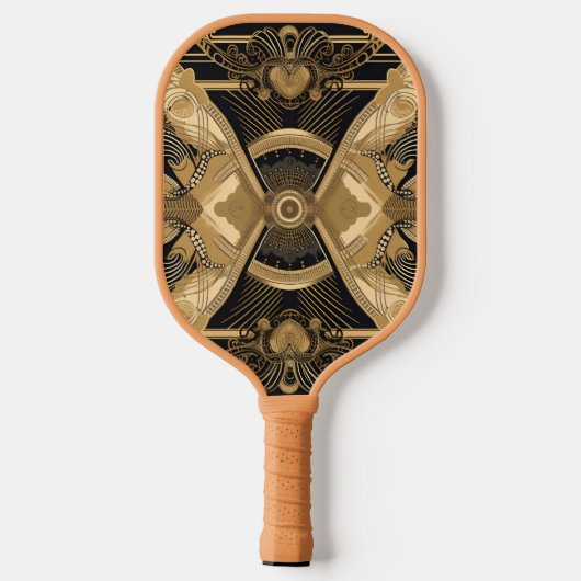 Art deco hypnotische boze oog pickleball paddle (Achterkant)