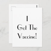 Art Deco I Got The Vaccine Typography Postcard Briefkaart (Voorkant / Achterkant)
