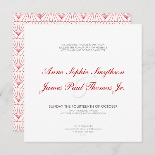 Art Deco II Moderne huwelijksuitnodiging Kaart (Voorkant / Achterkant)