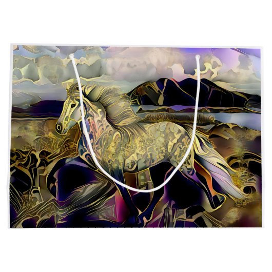Art Deco IJslands Paard Groot Cadeauzakje (Achterkant)