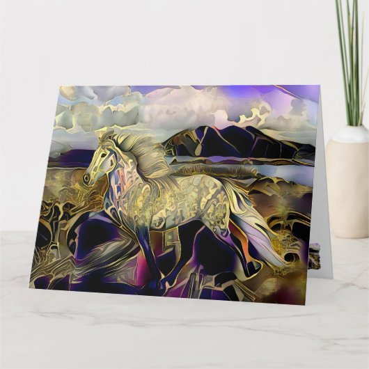 Art Deco IJslands Paard Kaart (Voorkant)