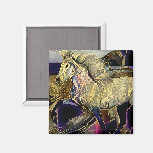 Art Deco IJslands paard Magneet (Voorkant / Achterkant)