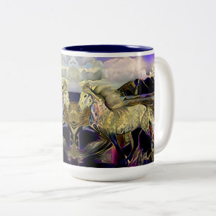 Art Deco IJslands Paard Tweekleurige Koffiemok