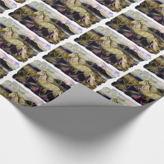 Art Deco IJslandse paarden Cadeaupapier (Hoek)