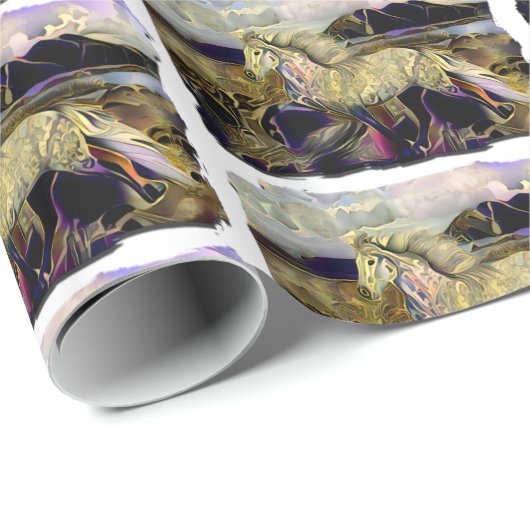 Art Deco IJslandse paarden Cadeaupapier (Rol Hoek)