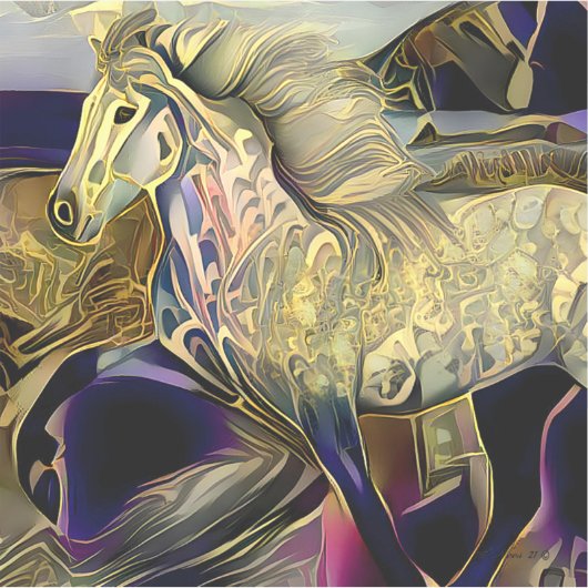 Art Deco IJslandse paarden Sticker (Voorkant)