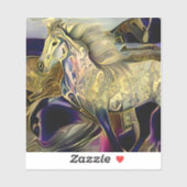 Art Deco IJslandse paarden Sticker (Vel)