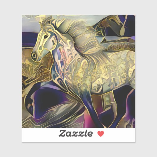 Art Deco IJslandse paarden Sticker (Vel)