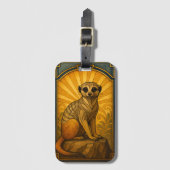 Art Deco-illustratie van stokstaartje Bagagelabel (Voorkant (verticaal))