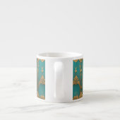 Art Deco in blauw en goud Espresso Kop (Achterkant)
