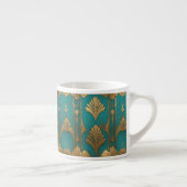 Art Deco in blauw en goud Espresso Kop (Rechts)