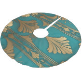 Art Deco in blauw en goud Kerstboom Rok (Gekanteld)