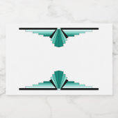 Art deco in blauwgroen suiker voedselcontainer etiket (Enkel label)