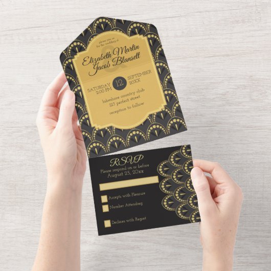 art deco in één uitnodiging (Afscheurbaar)