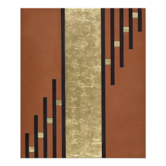 Art Deco in goud en bruin Foto Afdruk (Voorkant)